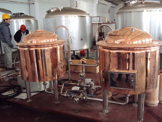 qualité  Automatic Red Copper Brewing Equipment Small Scale Brewery For Pub Draft usine