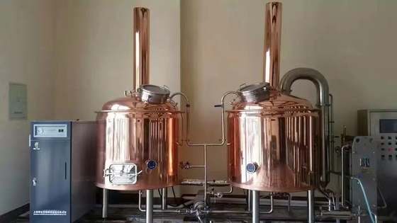 Le PLC commandent de petits systèmes de brassage de maison de bière de cuivre, mini équipement de brasserie de bière