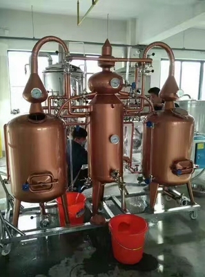 Le PLC commandent de petits systèmes de brassage de maison de bière de cuivre, mini équipement de brasserie de bière
