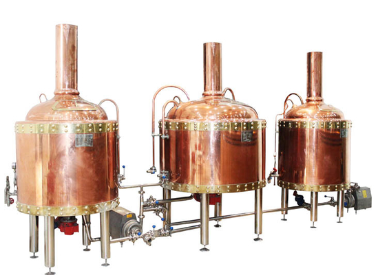 Le PLC commandent de petits systèmes de brassage de maison de bière de cuivre, mini équipement de brasserie de bière